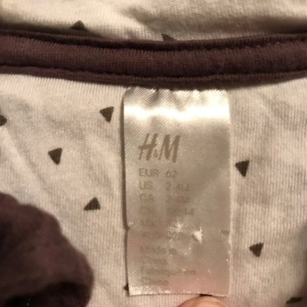 H&M 2-4 Mo Gray Faux Fur Snow Suit Jacket Hooded Cotton Lining Hearts Zip Up